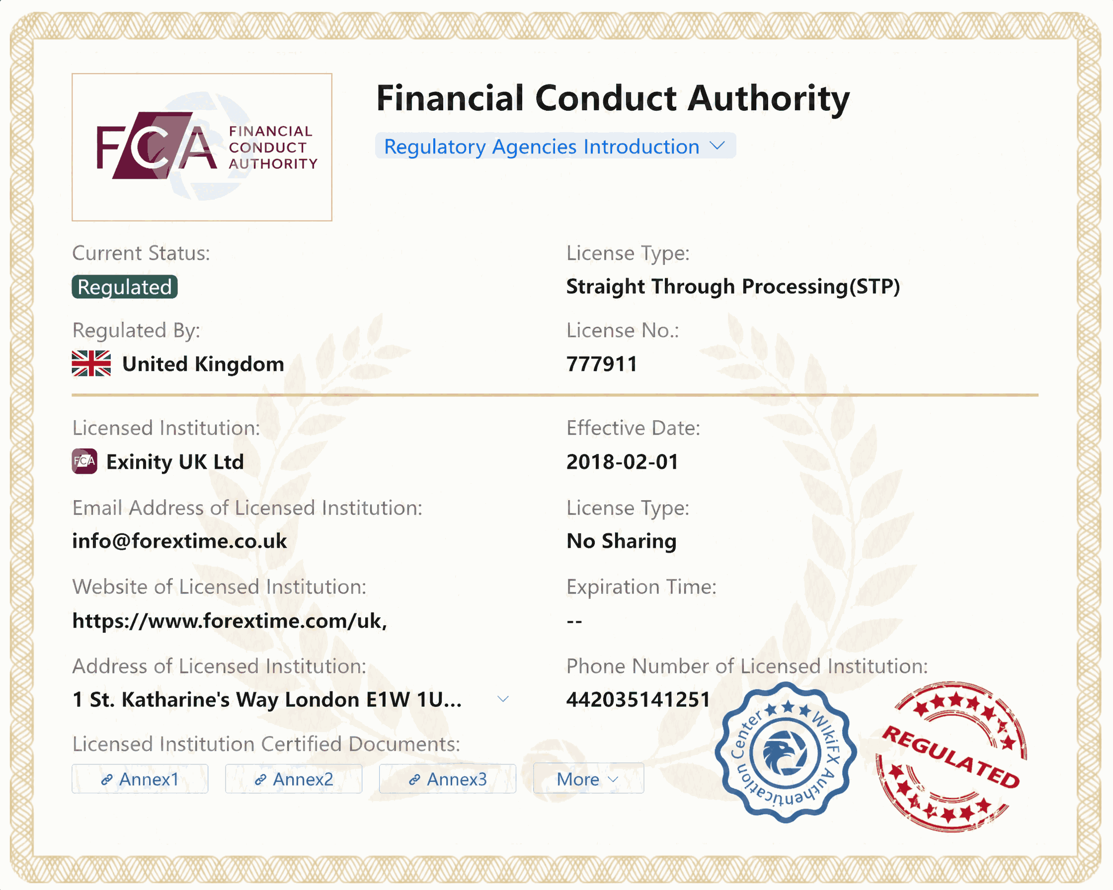 Regulated by FCA